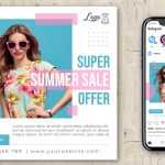 Super Sale Summer Offer Social Media Promo Post Design PSD Template