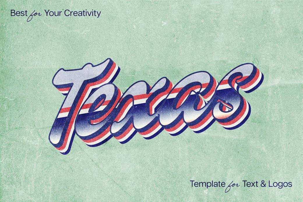 Texas Free Vintage Text Effect PSD file