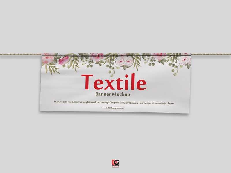Textile Banner Mockup PSD