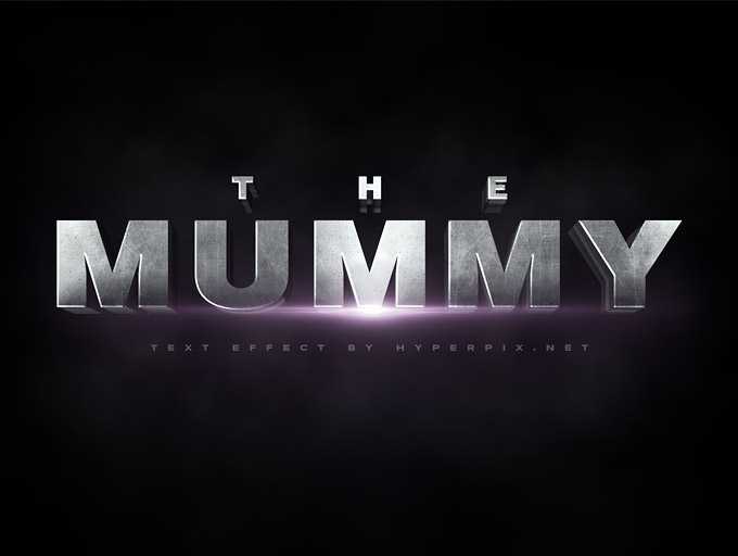 The Mummy Movie Title Photoshop Template 3D Text Effects