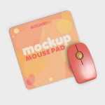 Three Mouse Pad Set Mockups PSD