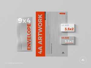 Top View of Corporate Identity Stationery Mockup Free PSD