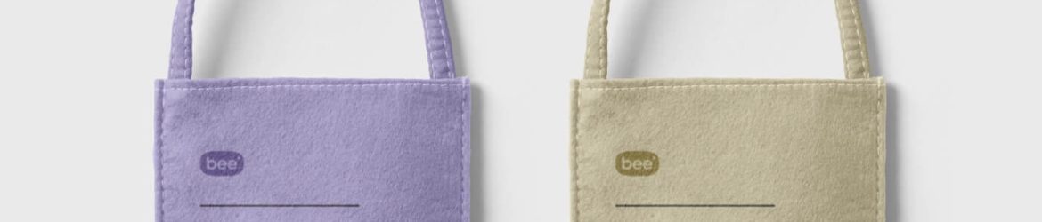 Top View of Two Tote Felt Bags Mockup Free PSD