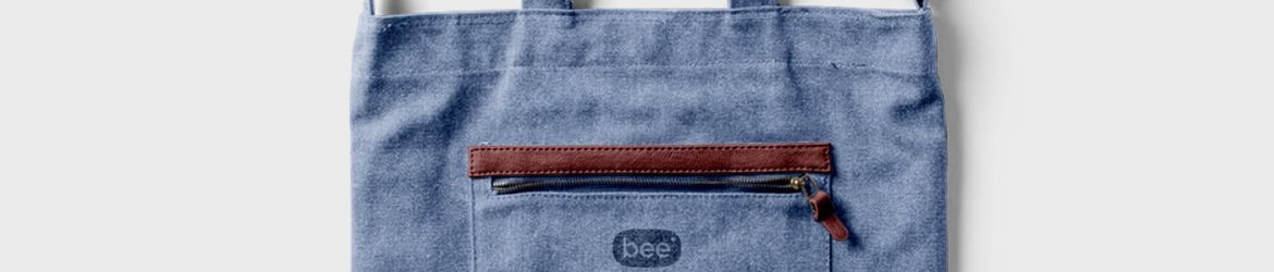 Top View of Wrinkled Jeans Hand Bag Mockup