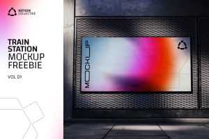 Train Station Billboard Ad Poster Mockup 1 Freebie PSD