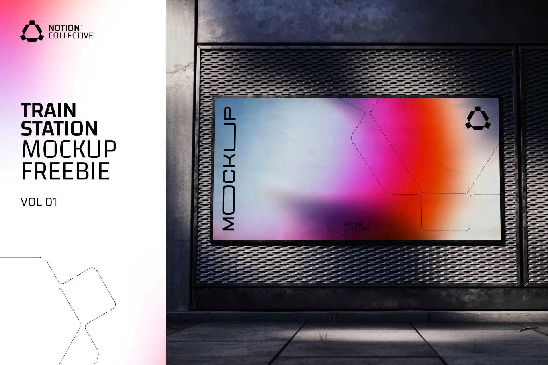 Train Station Billboard Ad Poster Mockup 1 Freebie PSD