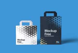 Two Paper Bags Free Mockup PSD