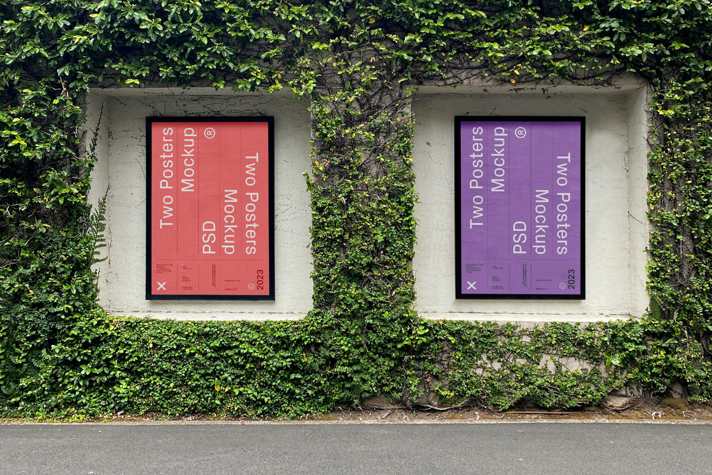 Two Posters on Wall Mockup