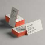 Two Stacks Business Cards Mockup PSD Perspective View