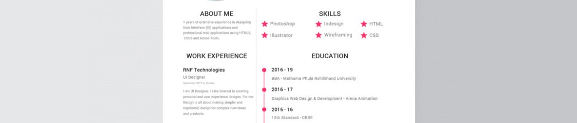 UI Designer Resume Free PSD Template