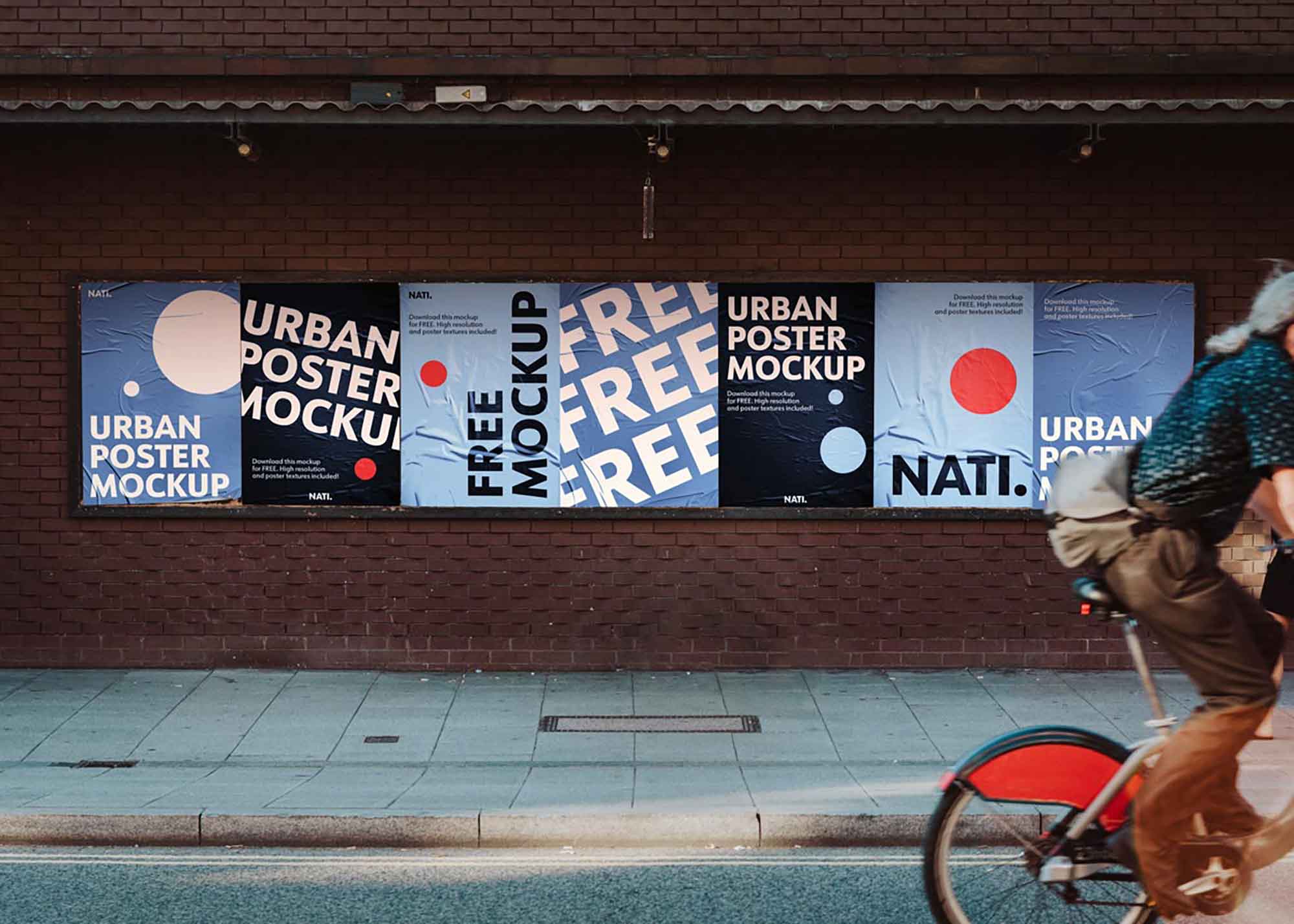 Ultra Wide Urban Paper Poster Mockup Free PSD