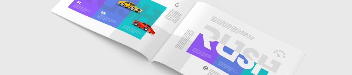 US Letter Landscape Magazine Mockup PSD