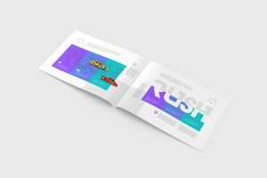 US Letter Landscape Magazine Mockup PSD