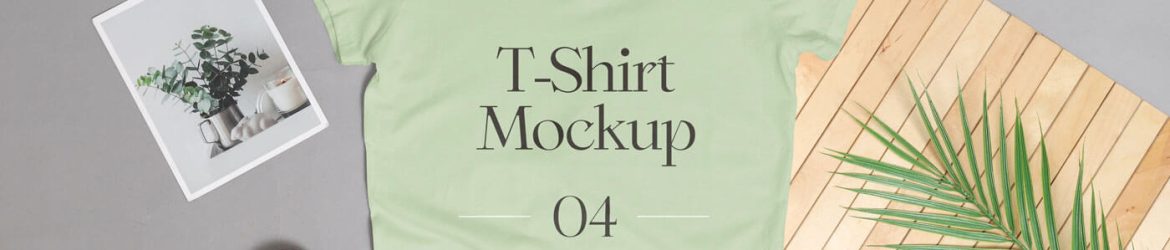 V Neck T-Shirt on Floor Mockup Scene