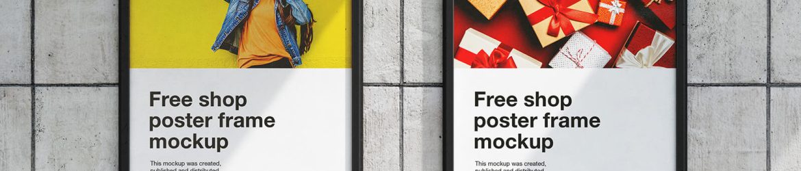Wall hanging Frame Poster Mockup Free PSD