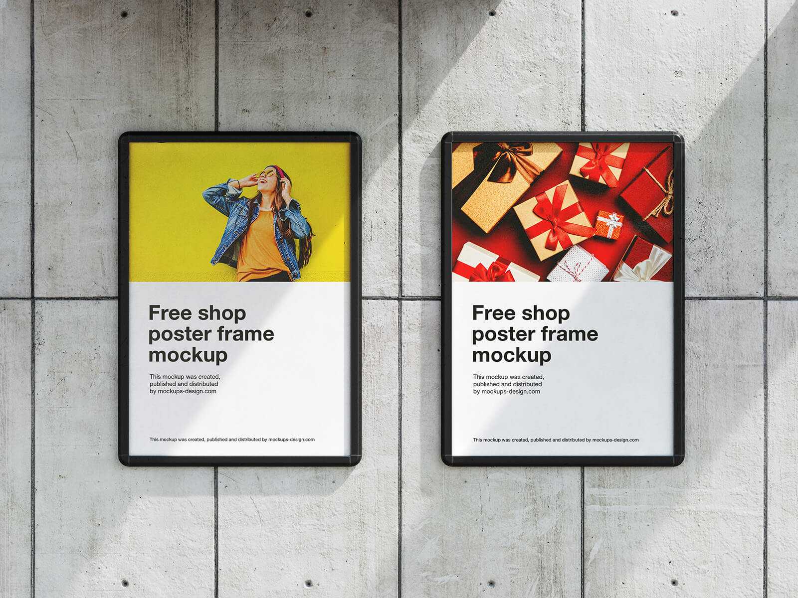 Wall hanging Frame Poster Mockup Free PSD