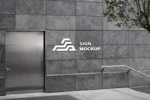Wall Sign Logo Mockup PSD - Free PSD Mockups | PsFiles