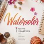Watercolor Floral Collection in PSD & PNG Scene Creator