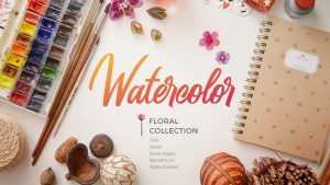 Watercolor Floral Collection in PSD & PNG Scene Creator