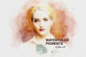 Watercolor Pigments Photo Effect PSD file free
