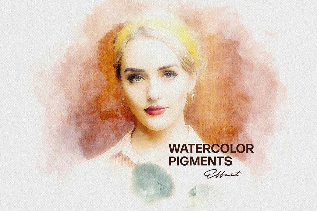 Watercolor Pigments Photo Effect PSD file free