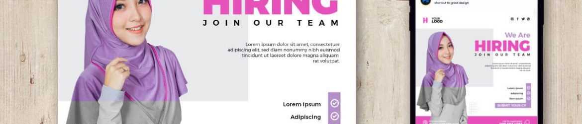 We are Hiring Job Vacancy Social Media Banner or Instagram Post Template Design