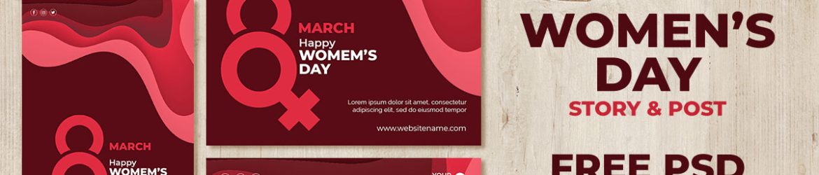 Women's Day Social Media Design Post + Story PSD Template