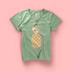 Women V-Neck Free Wrinkle T-Shirt Mockups PSD Front and Back