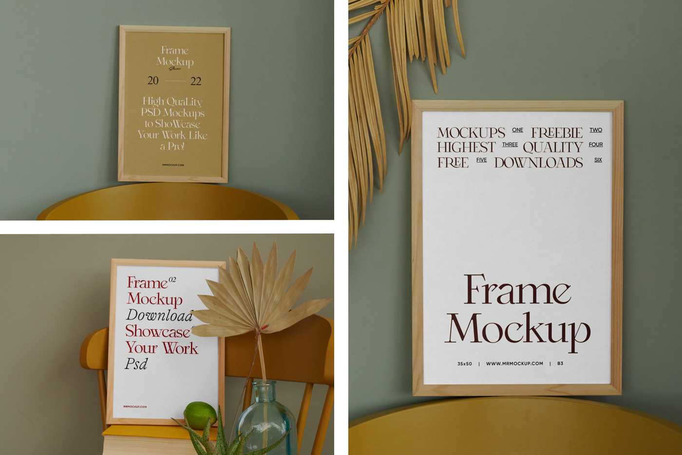 Wood Frame on Chair Mockups
