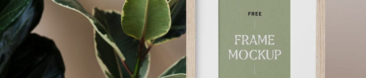 Wood Frame with Plant Mockup Wood Frame with Plant Mockup