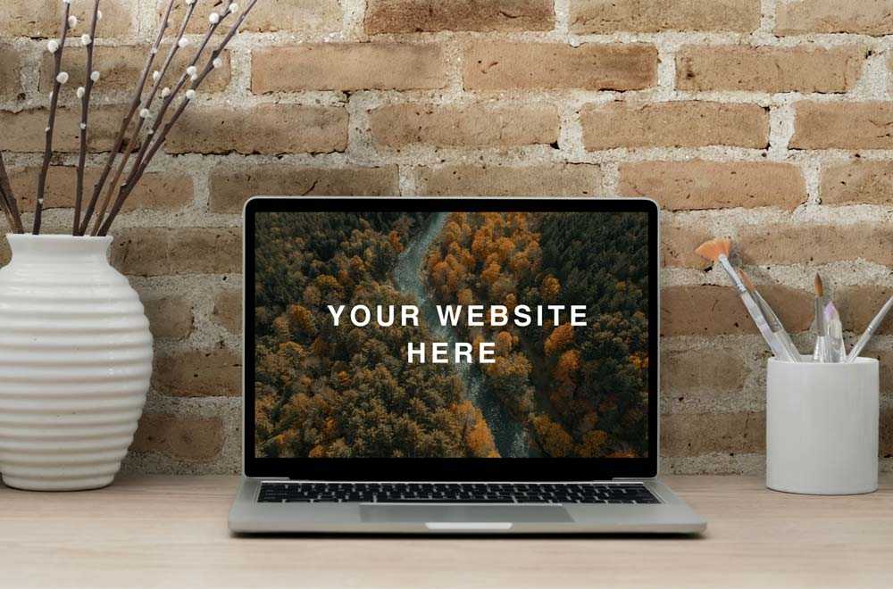 Workspace MacBook Mockup PSD Free PSD