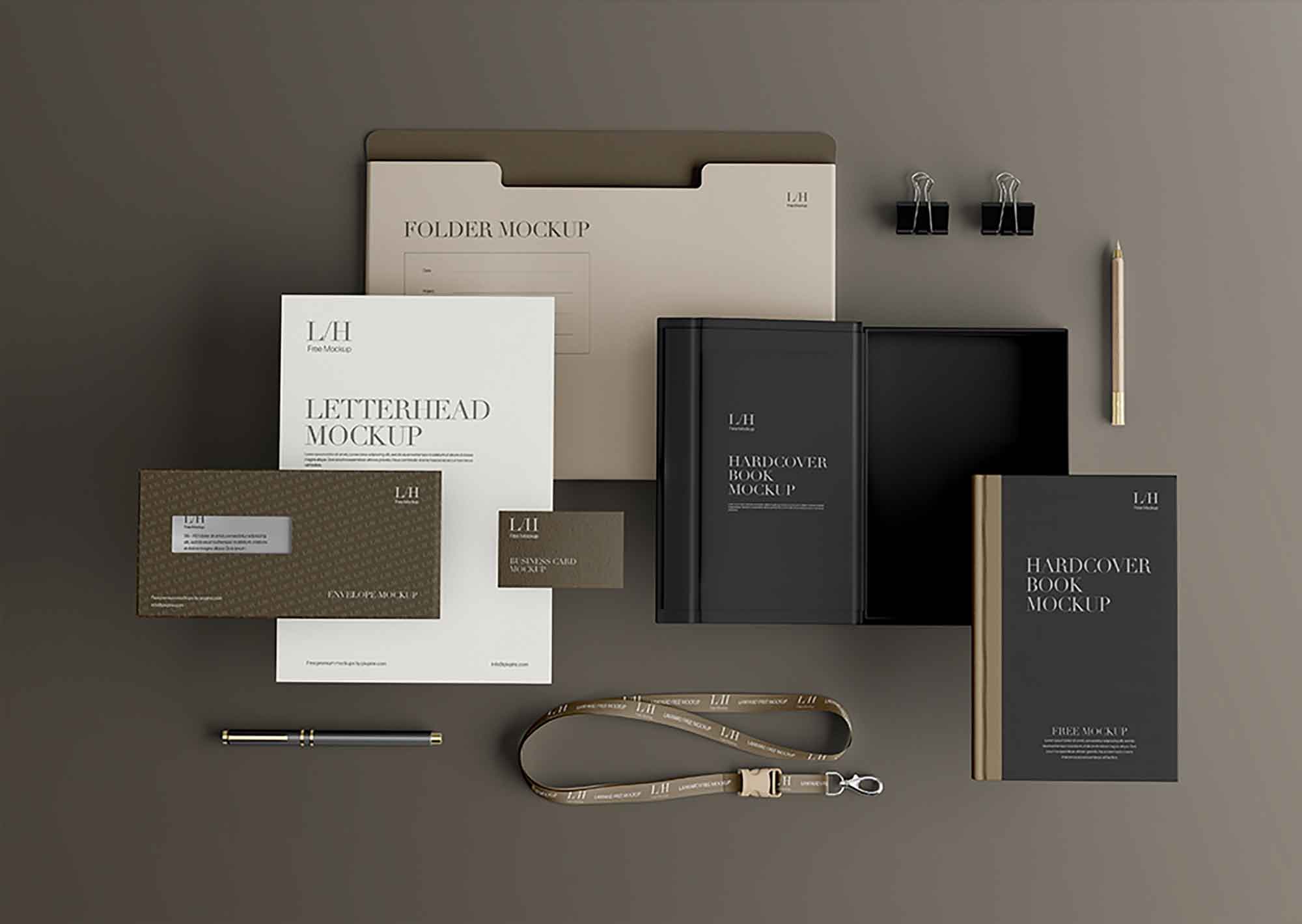 10 Elements Stationery Mockup (PSD)