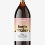 1000 ml pharmacy bottle mockup / amber
