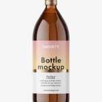 1000 ml pharmacy bottle mockup / amber