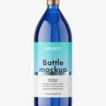 1000 ml pharmacy bottle mockup / blue