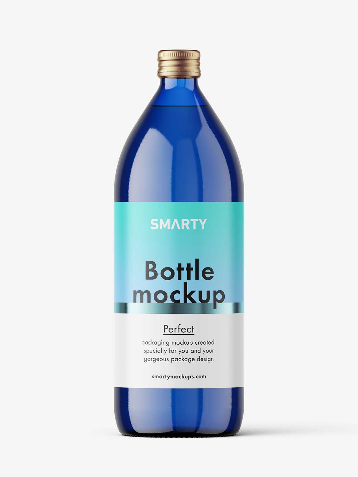 1000 ml pharmacy bottle mockup / blue