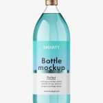 1000 ml pharmacy bottle mockup / clear