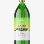 1000 ml pharmacy bottle mockup / green