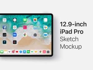 12.9 Inch iPad Pro Mockup (Sketch)