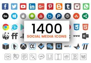 1400 Social Media Icons for FREE