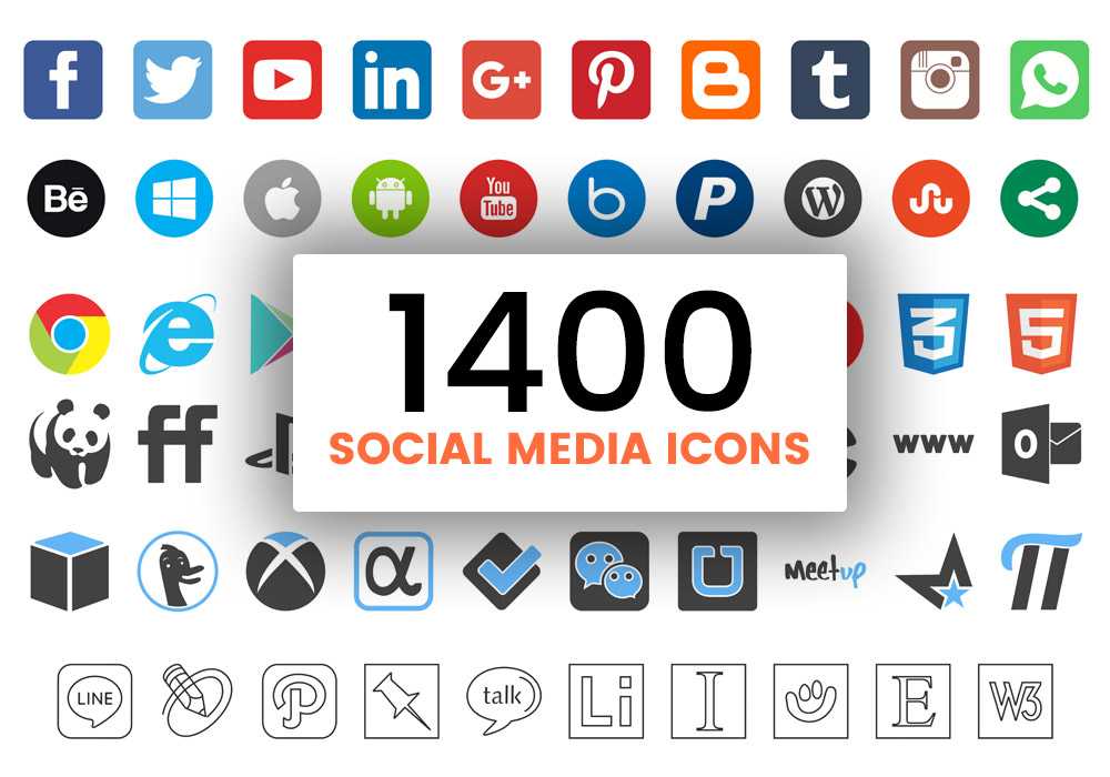 1400 Social Media Icons for FREE