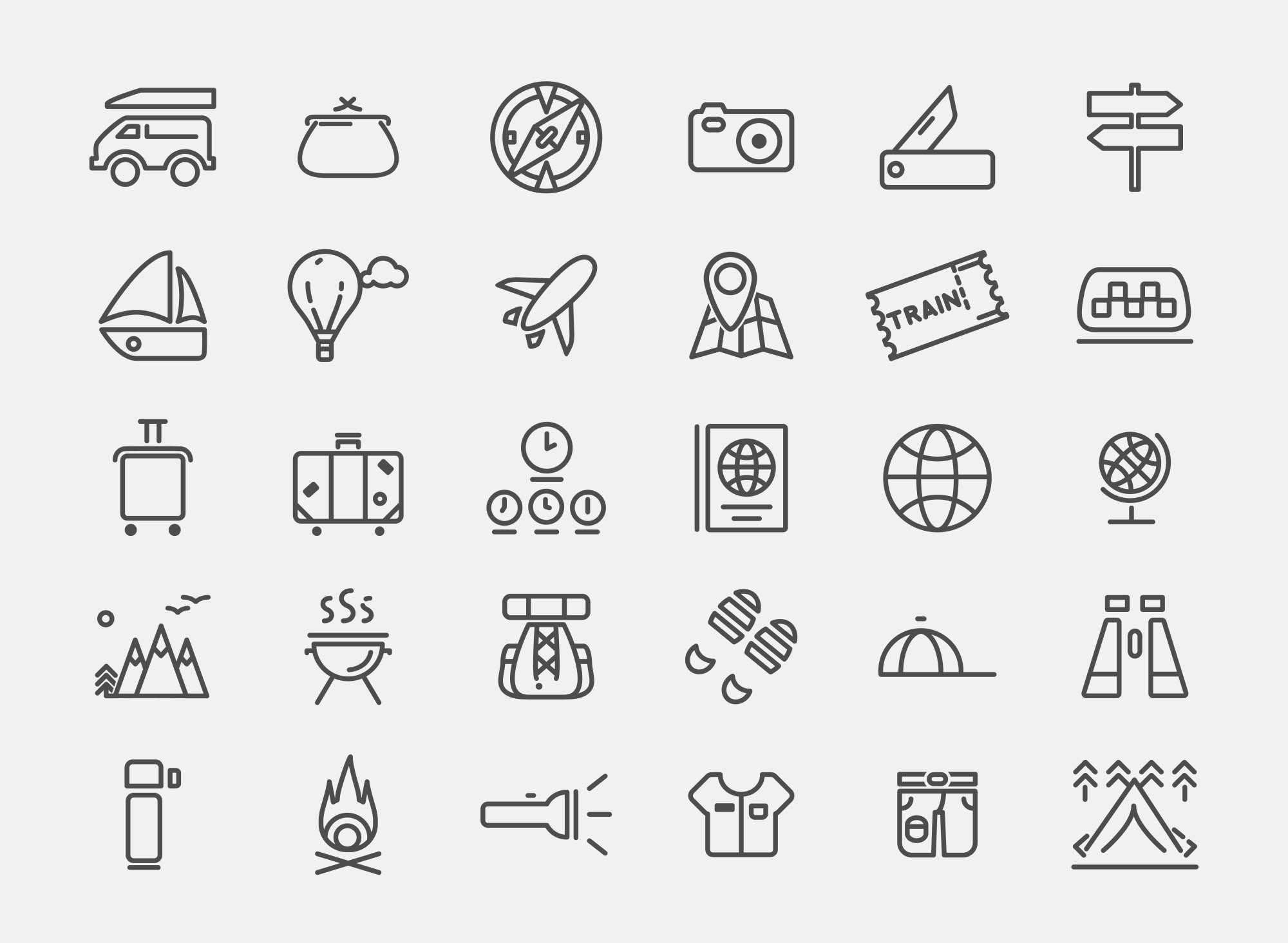 150 Free Traveling Icons (Ai)