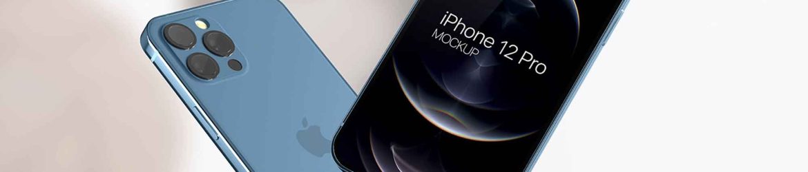 2 Flying iPhone 12 Mockups (PSD)