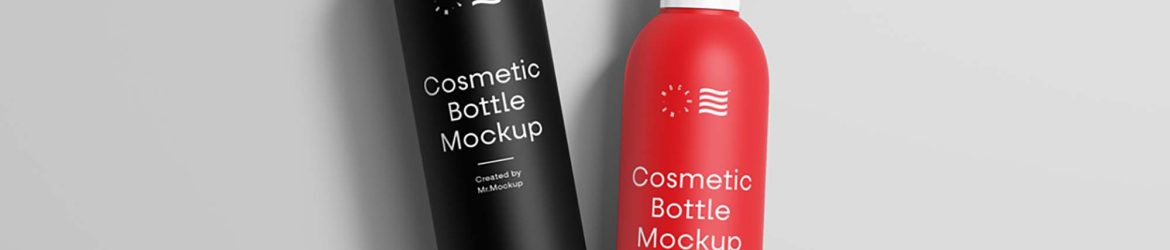 2 Free Cosmetic Bottles Mockup (PSD)