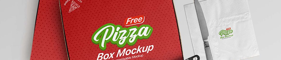 2 Free Pizza Box Package Mockup (PSD)