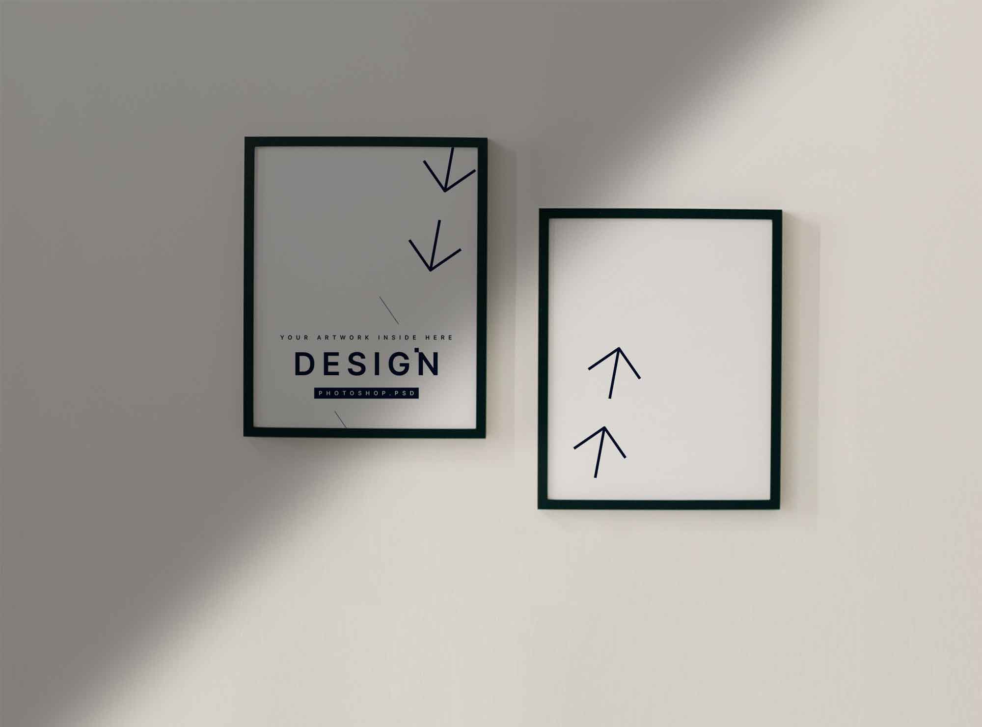 2 Free Poster Frame Mockups (PSD)