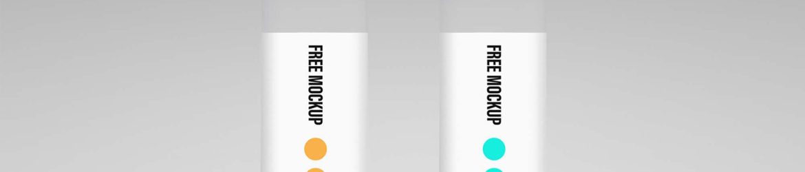 2 Free Water Bottles Mockup (PSD)