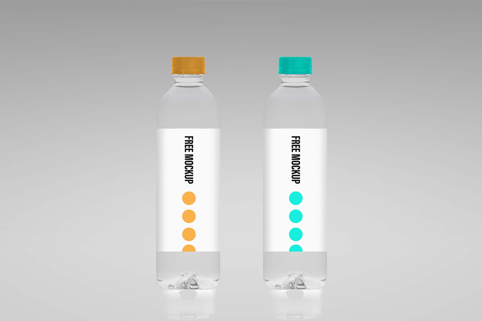 2 Free Water Bottles Mockup (PSD)