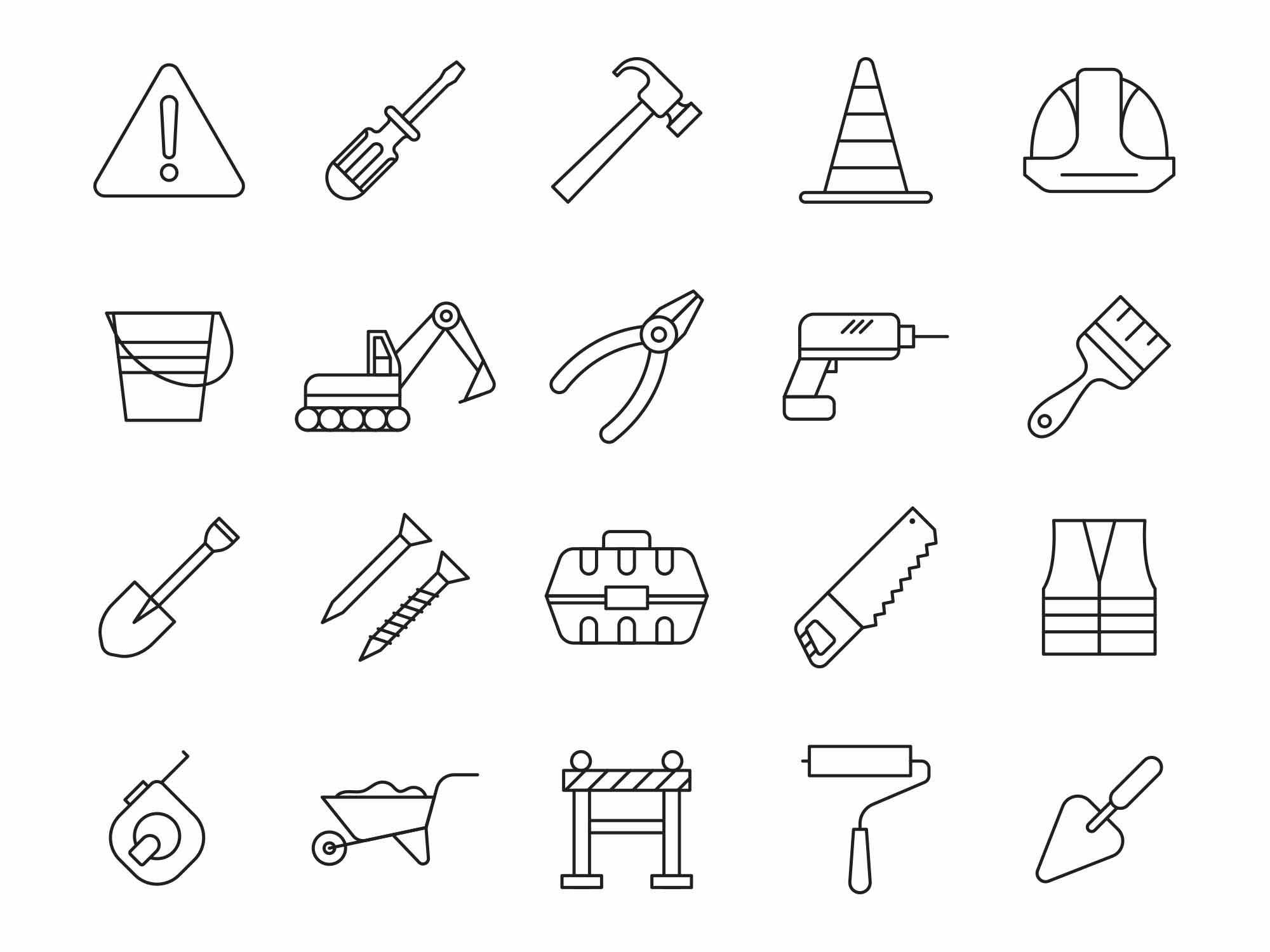 20 Free Construction Vector Icons (AI)