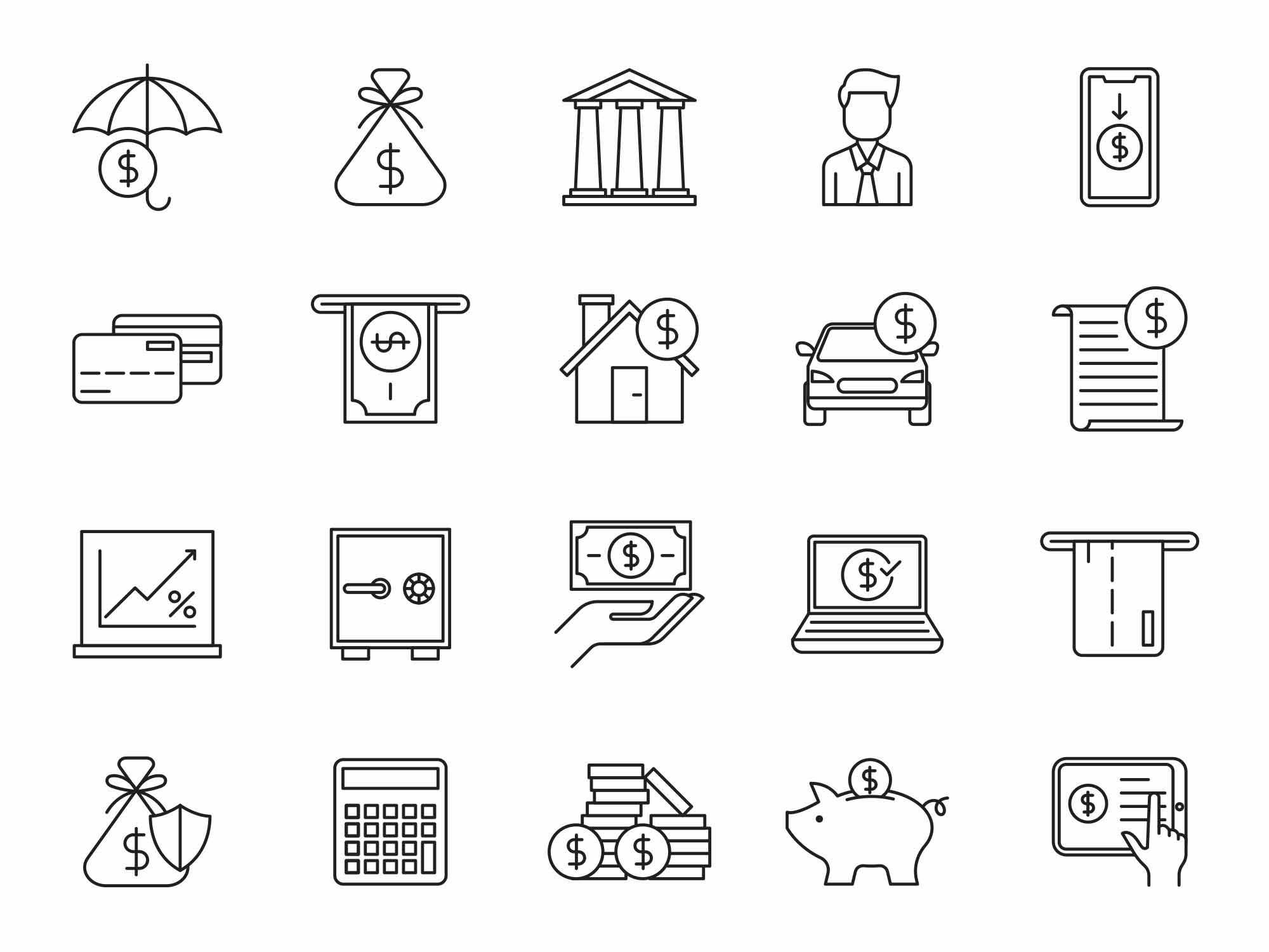 20 Free Finance Vector Icons (AI)